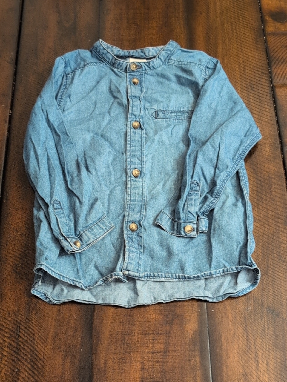 H&M Toddler 2T Light Blue Denim Long-sleeve Shirt